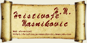 Hristivoje Masniković vizit kartica